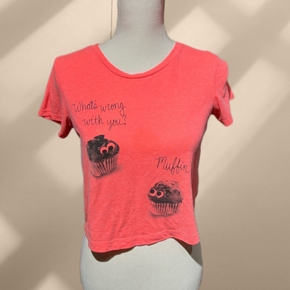 Tokyo Darling “What’s wrong with you, muffin” Graphic Crop Top Tee Size XS